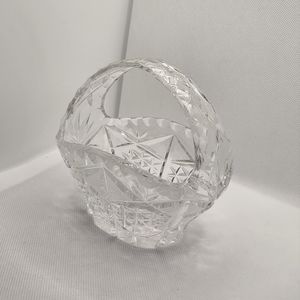 Vintage Crystal Cut Glass Basket